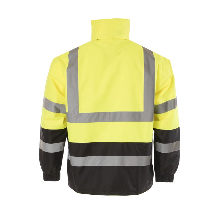 JORESTECH High Visibility Light Weight Waterproof Rain Jacket ANSI/ISEA 107-2015 Class 3 Level 2 Yellow/Black JK-03-YLBK (XL) - Image 2